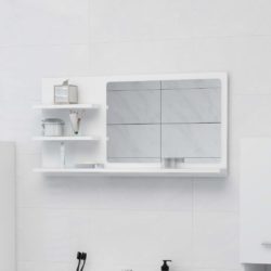 Large Rectangular Bathroom Mirror with Shelving - Choice of Colours