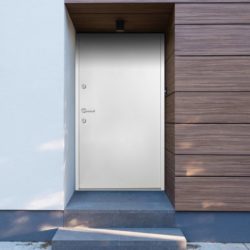 Plain White Front Door in Aluminium - Choice of Sizes - Left Opening