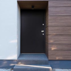 Plain Dark Grey Front Door in Aluminium - Choice of Sizes - Right Opening