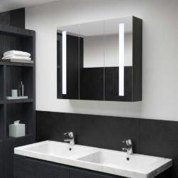 Esme Triple Mirrored Bathroom Cabinet with LED Lights - 89x62cm