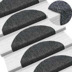 Curved Self Adhesive Carpet Stair Mats 65x21x4cm - Set of 5 - Choice of Colours