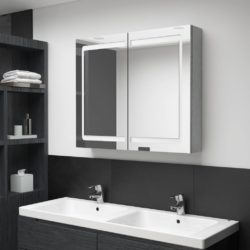 Esme Large Double Mirrored Bathroom Cabinet with Light - Choice of Colours - 80x68cm