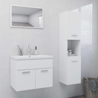 Wall Mounted Bathroom Cabinet Set with Mirror - Choice of Colours