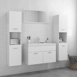 4 Piece Tall Large Bathroom Furniture Set with Tap - Choice of Colours