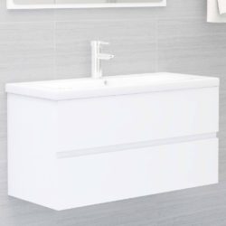 Wall Mounted Wide Sink Cabinet Vanity Unit with Built-In Sink - Choice of Colours