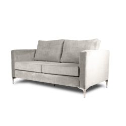 Addbury Luxury Modern Pale Grey 3 Seater Sofa with Chrome Feet