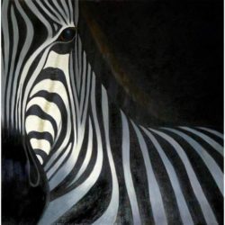 Modern Zebra Design Textured Oil Painting Wall Art - Available in a Choice of Designs
