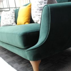 Gullane Luxury 2 Seater Green Velvet Sofa with Art Deco Style