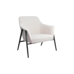 Holiman Luxury Modern Lounge Chair in Pearl White Upholstery