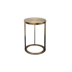Montgomery Brass Round Lamp Side Table with a Brushed Finish