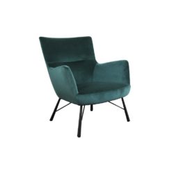 Langley Luxury Modern Velvet Lounge Chair in Teal Green