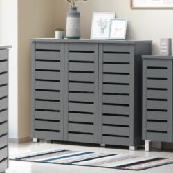 Orla Modern Large Shoe Cabinet - Dark Grey, Light Grey, White, Oak or Walnut