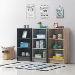 Orla Modern Small Bookcase - Oak, Grey, White or Walnut