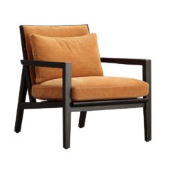 Minard Retro Plush Luxury Lounge Chair with Black Frame