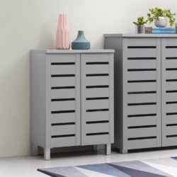 Orla Modern Small Shoe Cabinet - Grey, White, Oak or Walnut