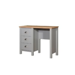 Eimhear Dressing Table with Drawers in Pale Grey & Oak Wood Finish