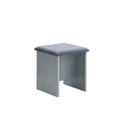Eimhear Pale Grey Dressing Table Stool with Padded Seat