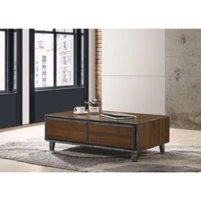 Eithne Large Mahogany Wood Coffee Table with Drawers