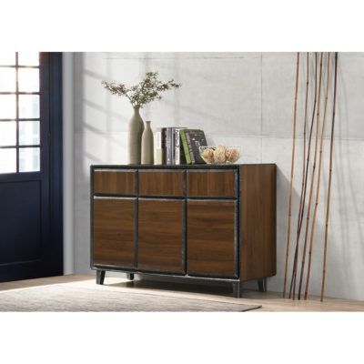 Eithne Mahogany Wood Large Triple Sideboard with Drawers