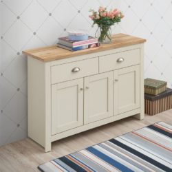 Large Cream Sideboard with Wooden Top