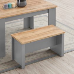 Harbour Grey Dining Bench with Wooden Top - Choice of Sizes