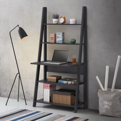 Finola Tall Ladder Desk and Shelf Unit - Black, Oak or White