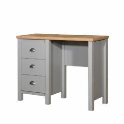 Eimhear Grey Dressing Table with Wooden Top and Drawers