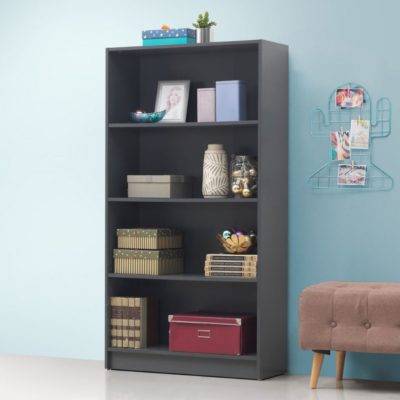Orla Modern Tall Bookcase Display Unit - Grey, Oak Wood or White