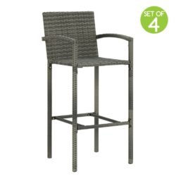 Set of 4 of Outdoor Rattan Bar Chairs - Choice of Colours