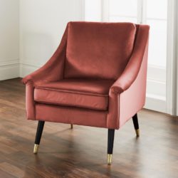 Luxury Pink Velvet Lounge Chair in Punch Pink