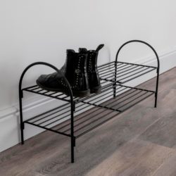 Double Shelf Shoe Rack with a Black Finish