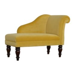 Luxury Mustard Velvet Chaise Longue