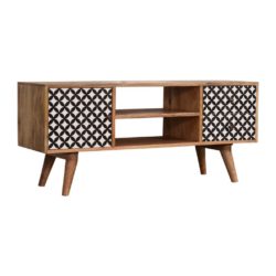 Kitty Large Wooden Retro TV Cabinet with Black & White Design