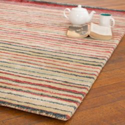 Candy Striped Multicoloured Pastel Rug - Choice of Sizes
