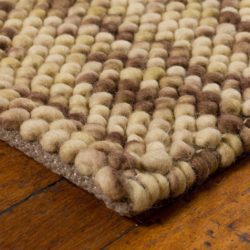 Jeannie Beige & Brown Rug with Bobble Design - Choice of Sizes