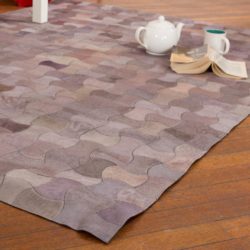 Large Cowhide Dusty Pink Patchwork Rug - 1400x2000cm