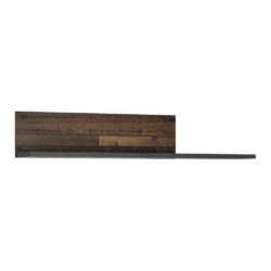 Bebington Dark Wooden Wall Shelf in Rustic Industrial Style