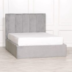 Luxury Smoke Grey Velvet Bed King Size