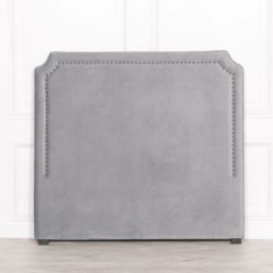 Luxury Smoke Grey Velvet Headboard for a King Size Bed