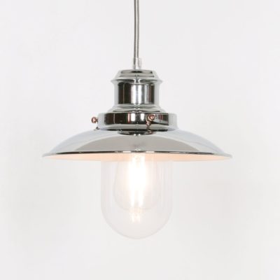 Industrial Fishermans Pendant Light in Polished Chrome