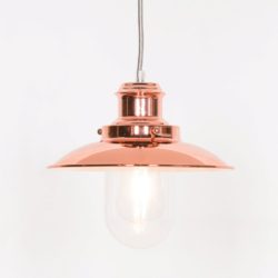 Industrial Copper Fishermans Pendant Light in Polished Metal