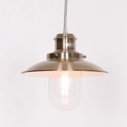 Industrial Brass Fishermans Ceiling Light in Brushed Metal Finish