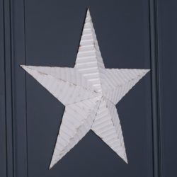 Large Decorative Wall Star in Distressed White Metal