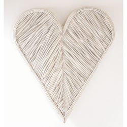 Decorative White Rattan Heart