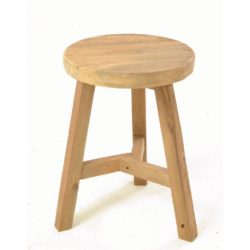 Round Solid Teak Wood Stool for Kitchen or Dining