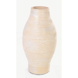 Decorative Tall Cream Terracotta Vase