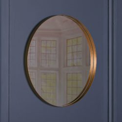 Round Gold Wall Mirror with Lipped Frame - Choice of Sizes