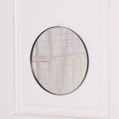 Round Black Wall Mirror with Slim Frame
