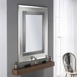 Scarletta Modern Frameless Mirror with Grey Insert Design