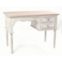 Vintage Style White Distressed Wooden Desk or Dressing Table